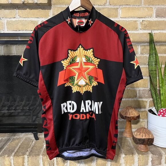 Vintage Red Army Vodka Cycling Jersey Size XL - Picture 1 of 7